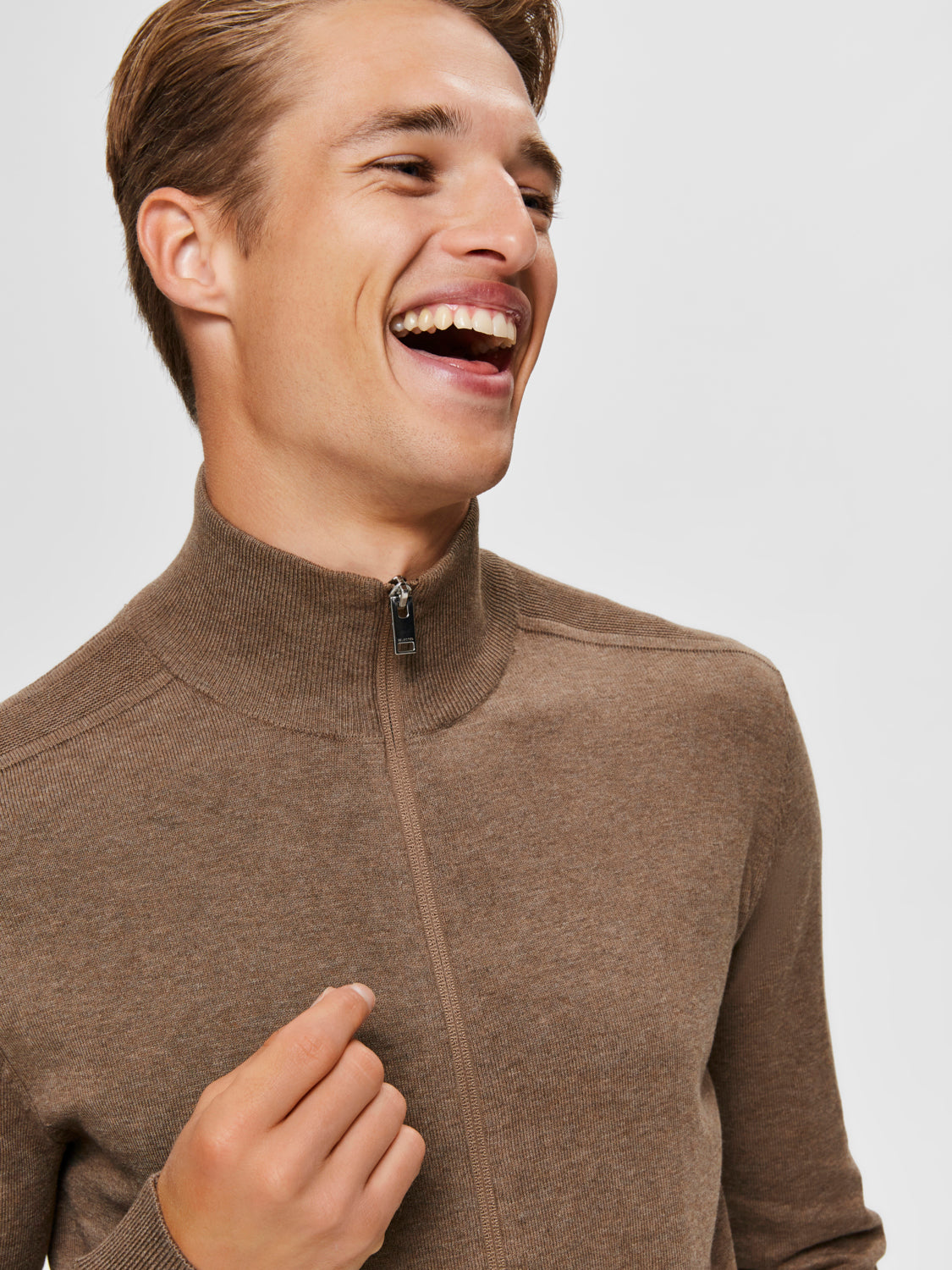 Berg fullzip cardigan  - Brun/ Teak